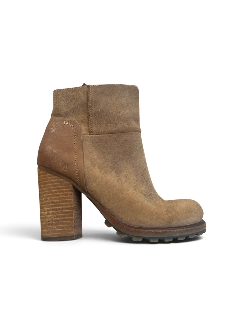 Sam Edelman Franklin Suede Lug Sole Block Heel Ankle Boot